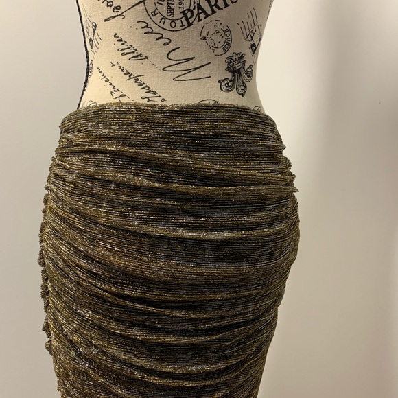 Zara Gold Thread Mini Skirt Size Medium NWOT New Without Tags - Picture 5 of 16